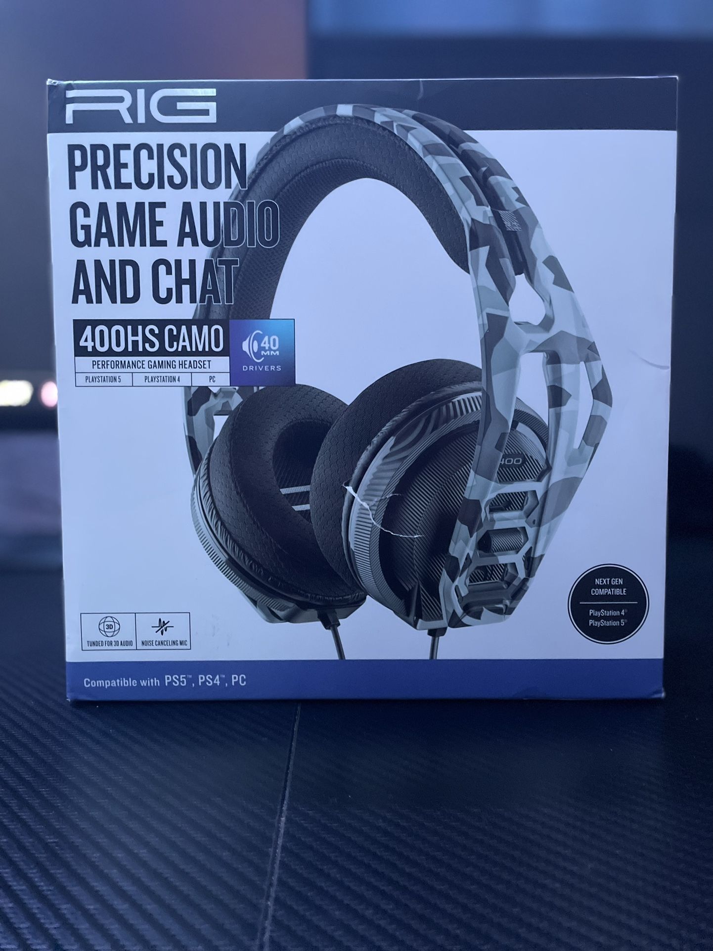 RIG 400HS CAMO PRECISION GAME AUDIO AND CHAT PERFORMANCE HEADSET