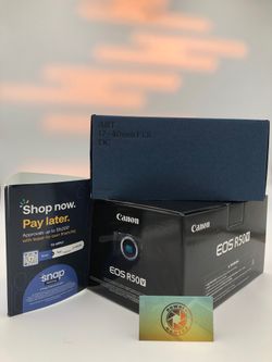 Canon R50V camera with sigma 17-40mm f1.8 Lens for limited time only at Downey Camera 06/20/26