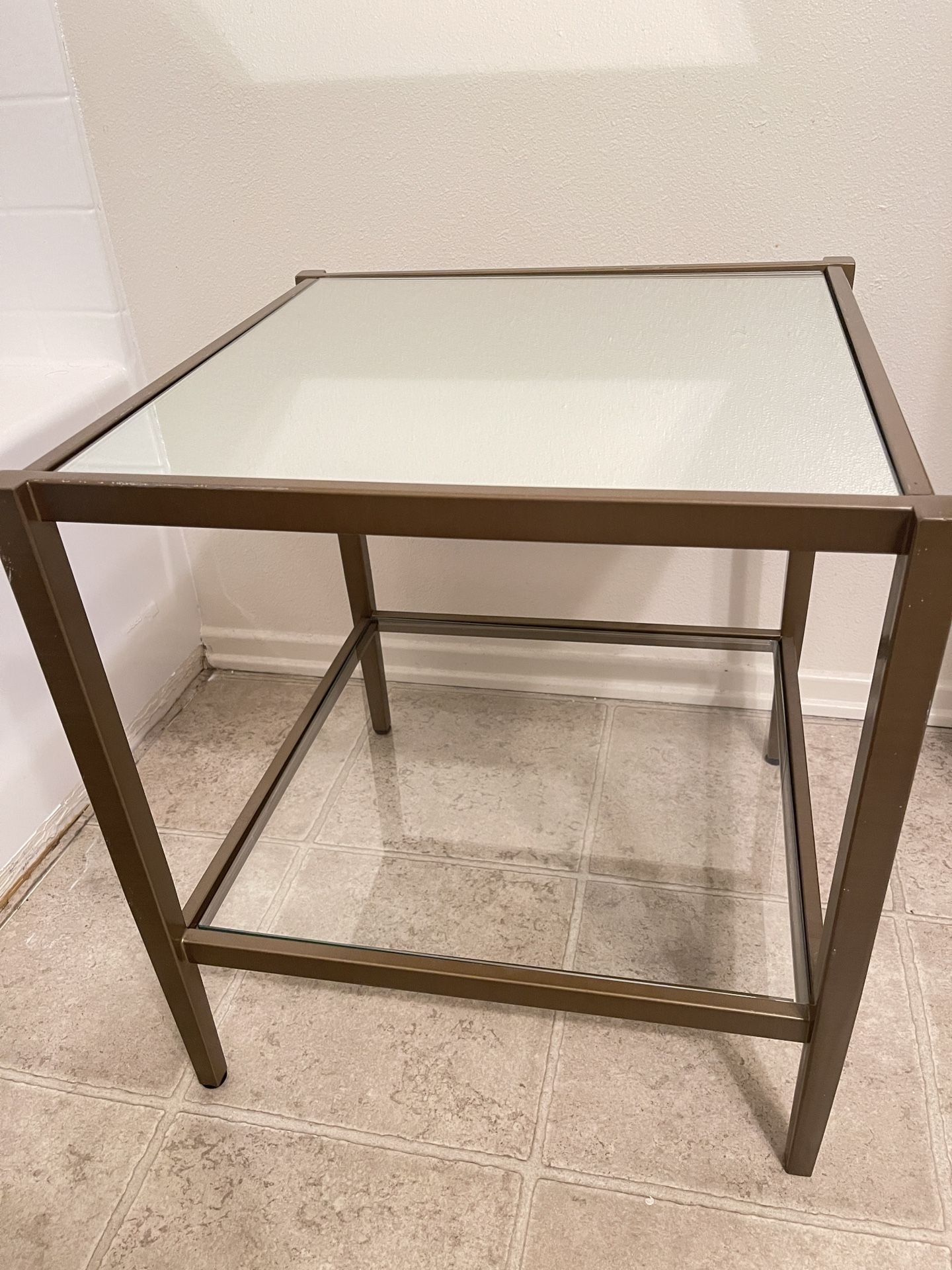 Wayfair Brand Set Of 2 Mirrored And Glass End Tables