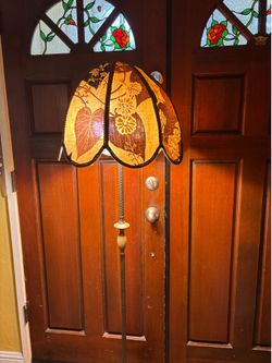 Antique floor lamp ornate cast metal