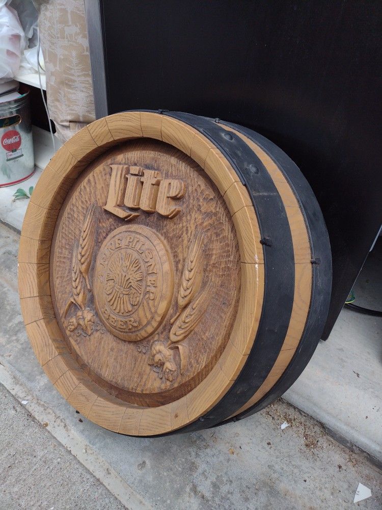 Miller Light, Barrel Wall Hanging 