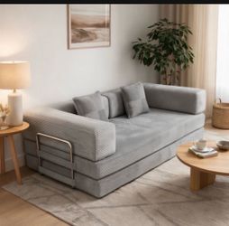 Chic Low-Profile Corduroy Modular Sofa