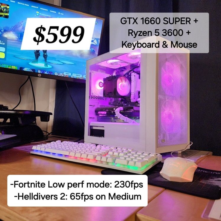 Gaming PC - GTX 1660 Super - Amd Ryzen 3600 - 16gb Ram - 1tb Storage - Mouse and Keyboard