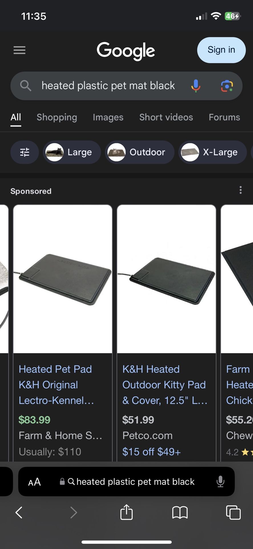 Heated Animal Mat