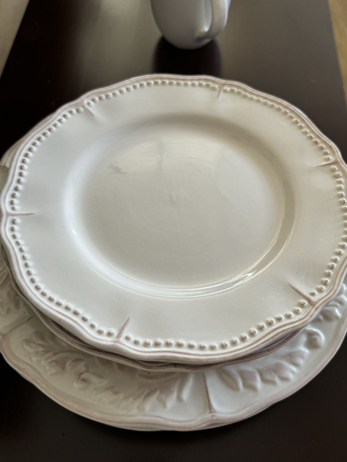 34pc- 2 Sets of Stoneware Dinnerware Sets & Matching Pitcher with Bowl