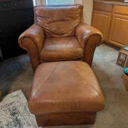 Leather Chair With Ottoman