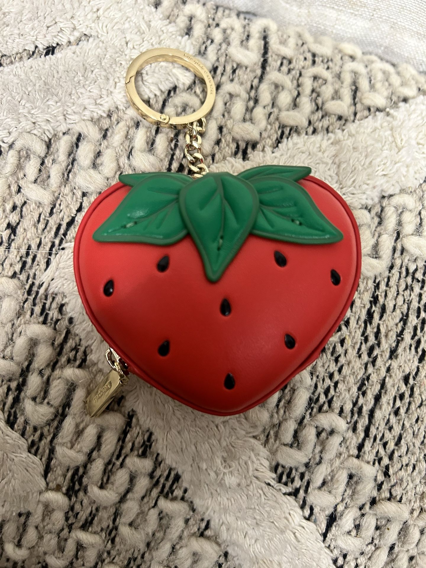 Kate Spade Strawberry Charm Keychain