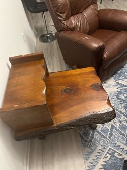 ALive-edge rustic end table/ real wood
