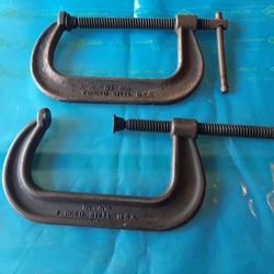 2- ARMSTRONG  6" Heavy duty C- clamps. used. $50 for both