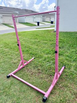 Adjustable-Height Gymnastics Training Bar for Kids (Pink)