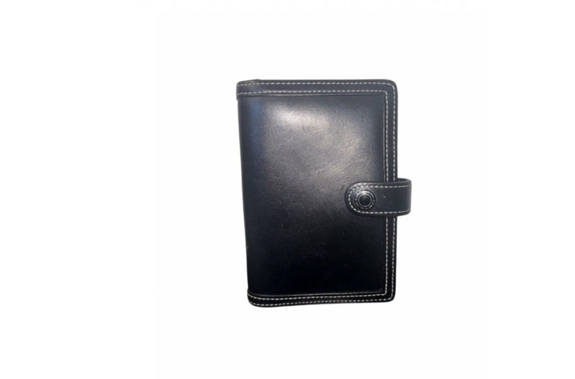 Coach Black Leather Planner/Notebook Cover