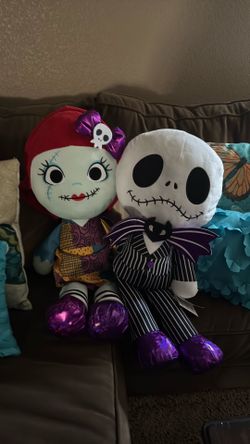 Disney Nightmare Before Christmas Jack & Sally Plush Set – New with Tags
