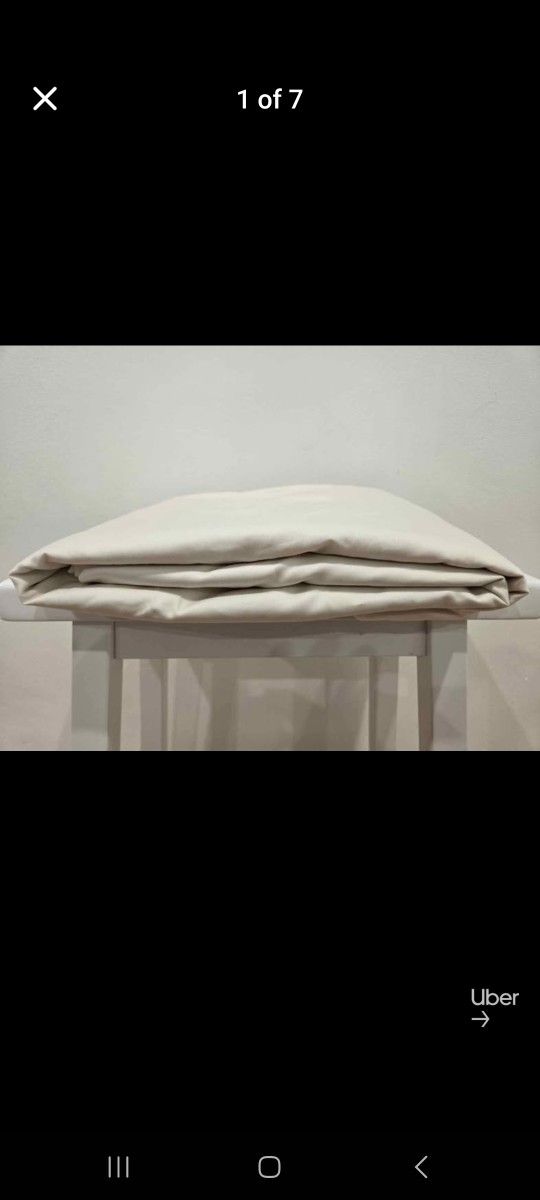 Cream colored Brooklinen cotton sateen Queen/full duvet cover