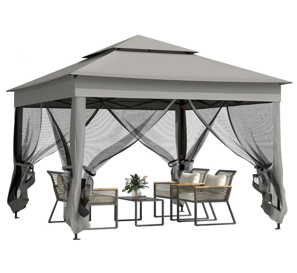 Outsunny 11x11 2 Tier Pop Up Gazebo