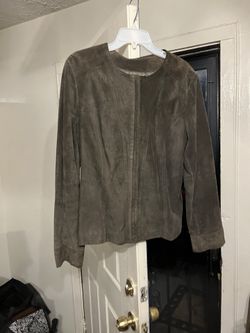 $55 “Fall” XL Suede Genuine Leather Short Olive Jacket (COAT)