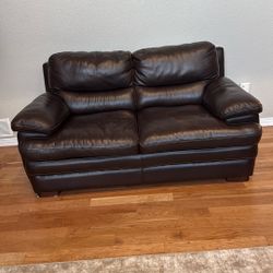Leather Loveseat 