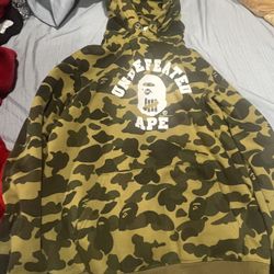 undefeated bape hoodie green camo