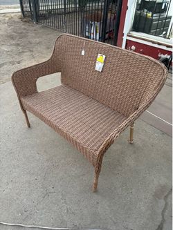 Eastlake Honey Brown Wicker Outdoor Stack Loveseat