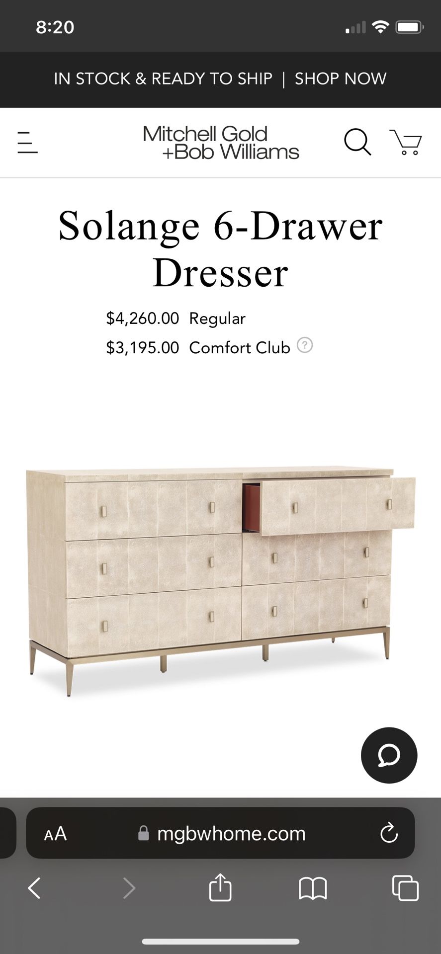 Mitchell Gold and Bob Williams Solange 6 Drawer Dresser- Pickup Only for  Sale in Orlando, FL - OfferUp