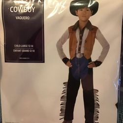 Cowboy Costume Child Size Large 12-14-NEW