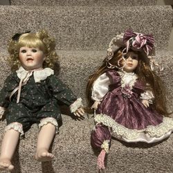 2 Adorable Porcelain Dolls