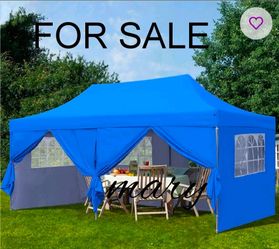 10x20 Pop Up Canopy with 6 Sidewalls, Heavy Duty UPF 50+ Waterproof All Season Commercial Tent for Outdoor Weddings & Parties, Roller Bag Inclu