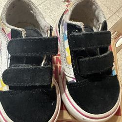 rainbow checkerboard old stool vans