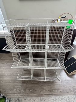 White Wire Cubby Storage