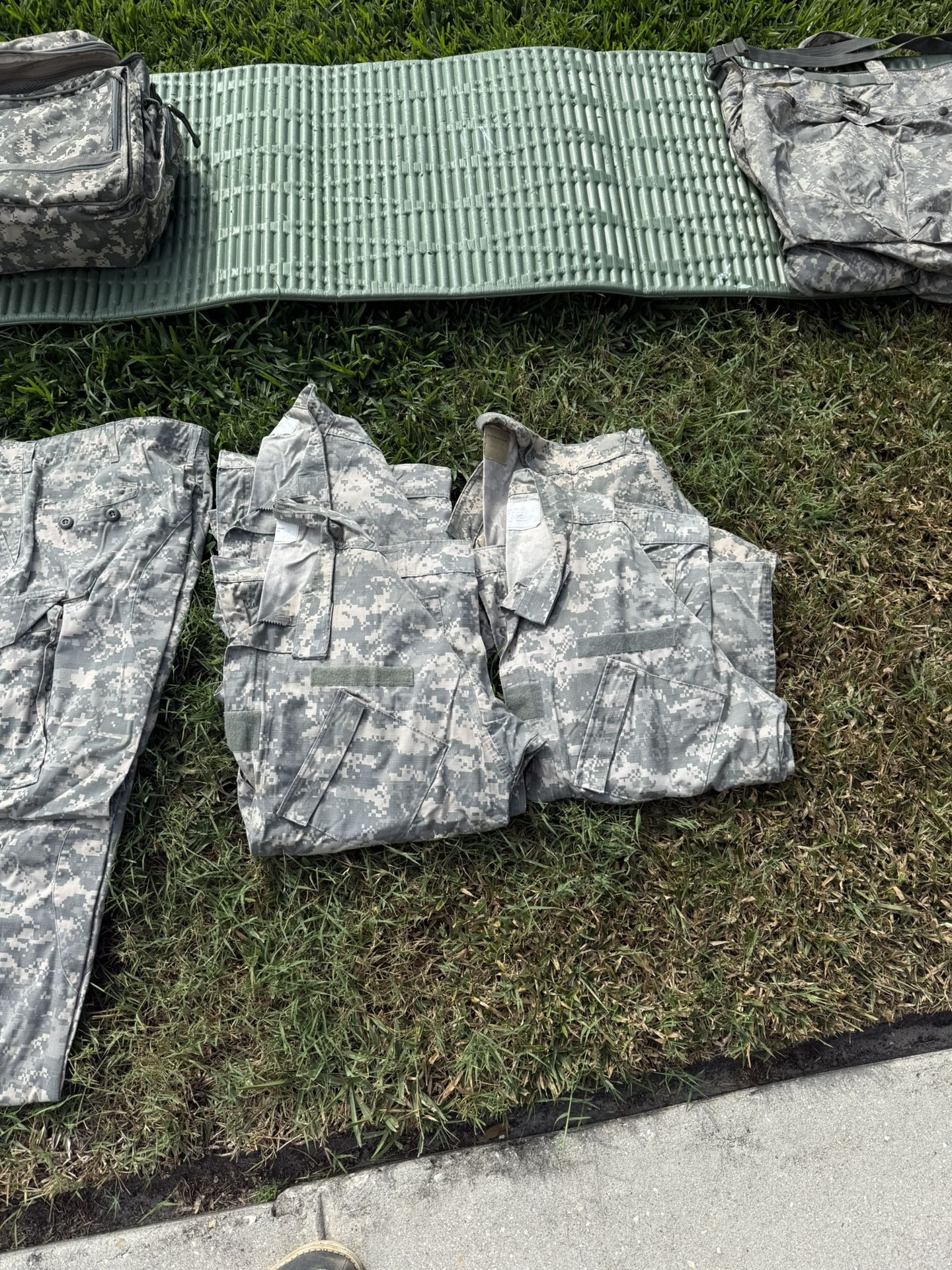 Military Uniforms ACUs, BDUs . Hats And Backpackes.