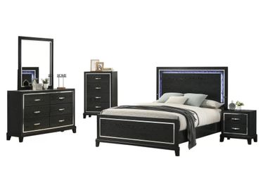King black with led lights and ortho mattress included