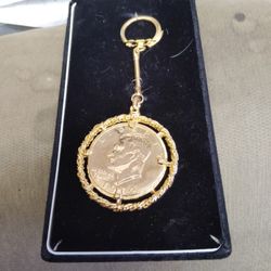 Gold Plated John F Kennedy Half Dollar Keychain/Collector Item