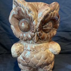 Vintage Atlantic Mold Winking Owl Cookie Jar