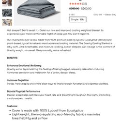 Gravity Cooling Weighted Blanket
