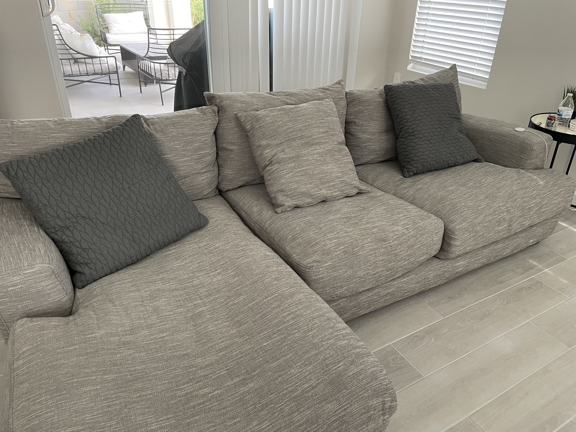 Grey Chaise sectional For Sale