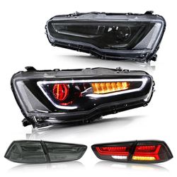 LED Headlights+Taillights For Mitsubishi Lancer 2008-2017