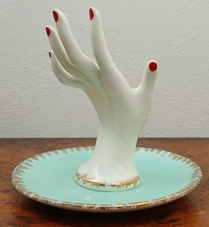 Elegant Vintage Manicured Hand Jewelry Tray