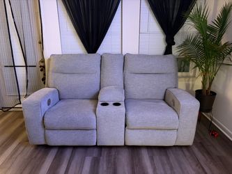 Ashley Furniture “Nuvella” Loveseat & Reclining Sofa Set