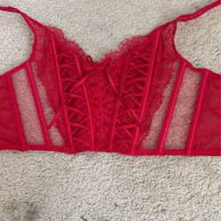 Victorias Secret Red Lace Corset