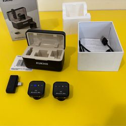 KUKIHO Wireless Lavalier Microphone for iPhone iPad Android With Charging Case Audio Smartphone Audio Smartphone