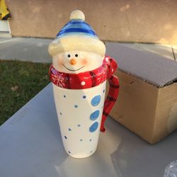 Snowman / Santa Mug With Lid