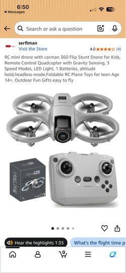 RC mini drone with carman 360 Flip Stunt Drone
