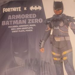 NEW DC FORTNITE  X ARMOURED BATMAN ZERO HALLOWEEN COSTUME FOR YOUTH