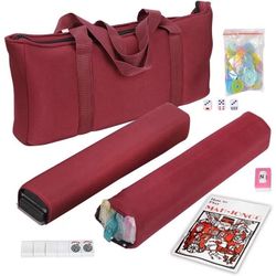 New American Mah Jongg Mahjong 166 Tile Set with 4 All-in-One Rack/Pushers,Soft Bag