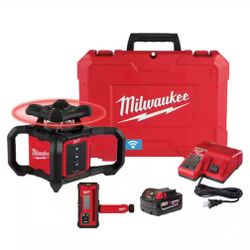 M18 2000 ft. Red Exterior Rotary Laser Level Kit with Receiver and Receiver Clamp