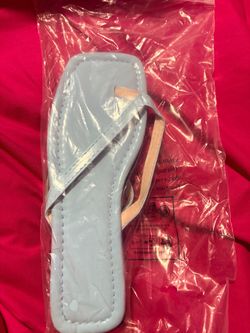 Light Blue Flat Thong Sandals