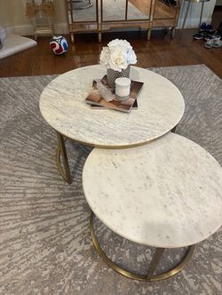 Genuine marble nesting tables
