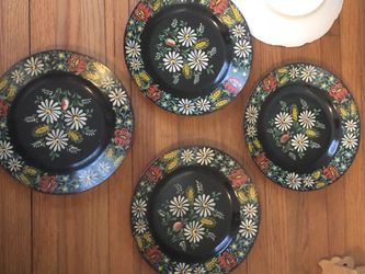 German metal decorater plates