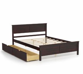 New Full Size Bed Frame with Storage Drawers