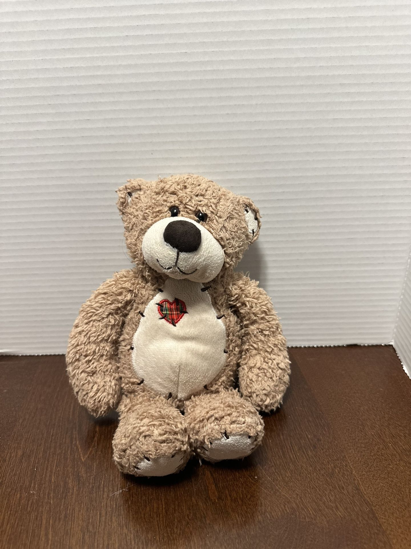 FIRST & MAIN BABY BROWN TENDER TEDDY BEAR W/ HEART STUFFED ANIMAL PLUSH TOY
