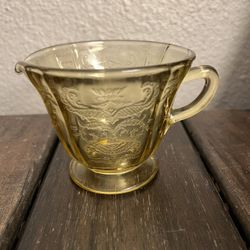 Vintage/Antique Yellow (Amber) Depression Glass Milk Creamer